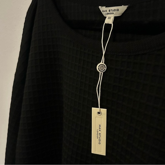 Max Studio London Black Waffle Knit Women's Top Size 3X - Picture 2 of 4